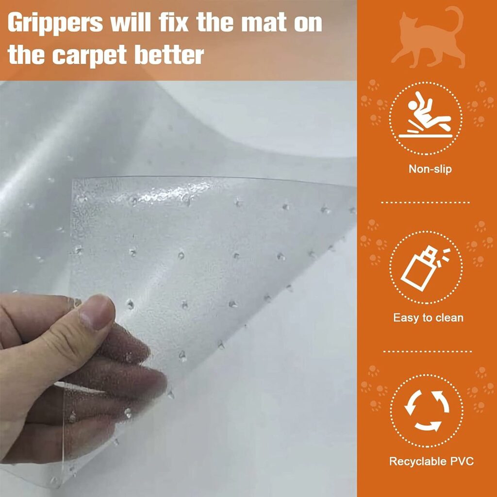 Plastic Carpet Protector for Pets-Heavy Duty Cat Scratch Stopper Carpet Protector from Scratching Tearing Wearing for Doorway 5.2Ft