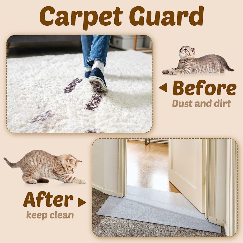 Woanger 19.7ft Cat Carpet Protector for Pets Doorway Heavy Duty Plastic Pets Scratch Stopper Non Slip Easy to Cut Clear Floor Runner Prevent Carpets Rugs from Scratching Tearing Wearing at Doorway Woanger 19.7ft Cat Carpet Protector for Pets Doorway Heavy Duty Plastic Pets Scratch Stopper Non Slip Easy to Cut Clear Floor Runner Prevent Carpets Rugs from Scratching Tearing Wearing at Doorway