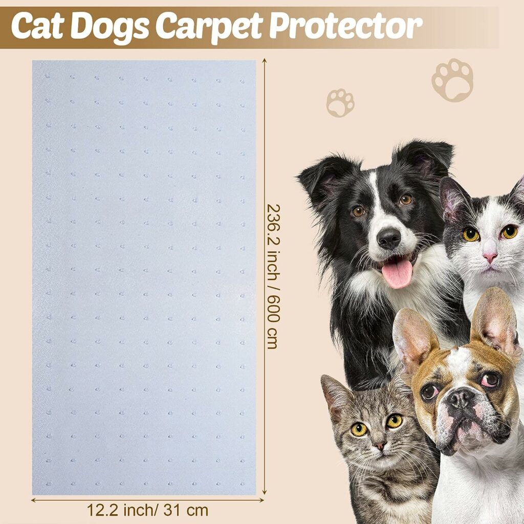 Woanger 19.7ft Cat Carpet Protector for Pets Doorway Heavy Duty Plastic Pets Scratch Stopper Non Slip Easy to Cut Clear Floor Runner Prevent Carpets Rugs from Scratching Tearing Wearing at Doorway Woanger 19.7ft Cat Carpet Protector for Pets Doorway Heavy Duty Plastic Pets Scratch Stopper Non Slip Easy to Cut Clear Floor Runner Prevent Carpets Rugs from Scratching Tearing Wearing at Doorway